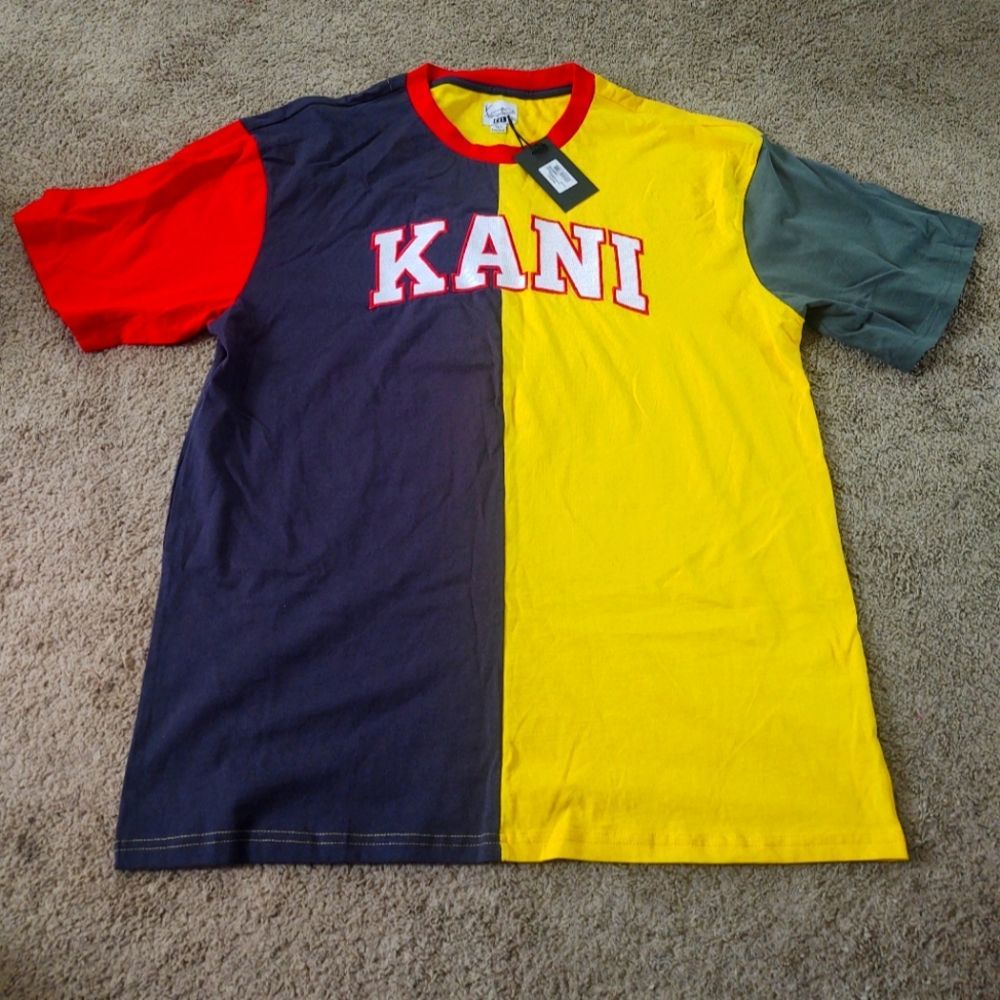 Karl Kani Varsity Script Ss Shirt Color Block Multi Color Mens Sz Xxl Brand New